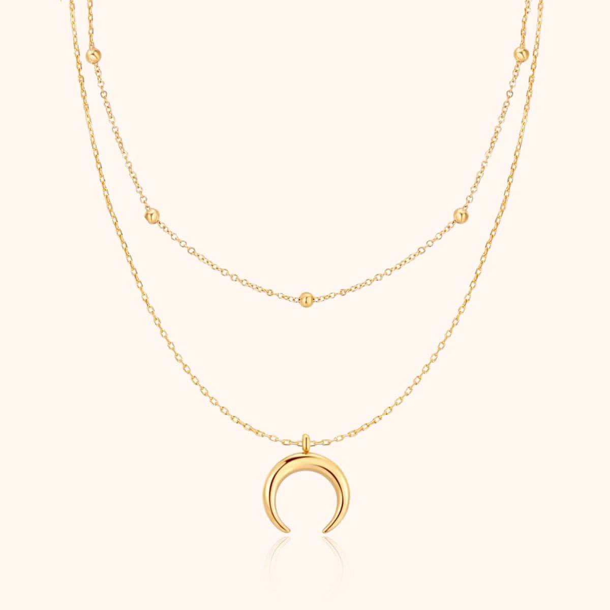 Elegant Half Moon Balls Necklace