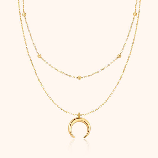 Elegant Half Moon Balls Necklace