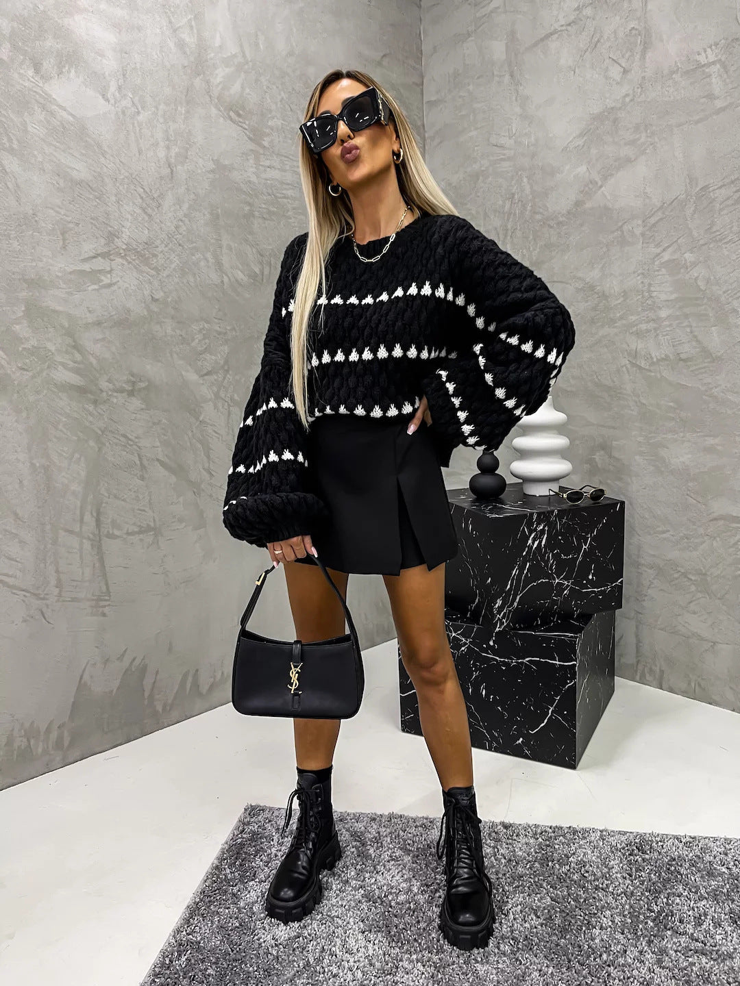 ELORA | Pull à Pois Oversize Élégant & Confortable