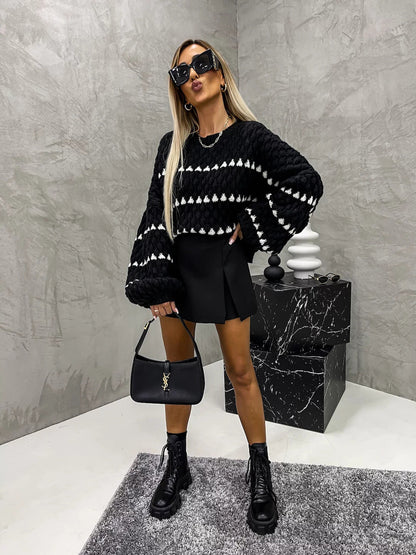 ELORA | Pull à Pois Oversize Élégant & Confortable