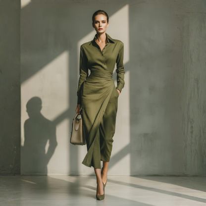 NARELLE | Robe portfeuille cintrée et élégante