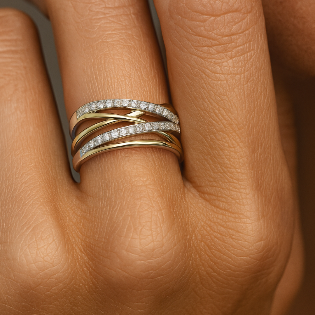 Crisscross Pavé Statement Ring