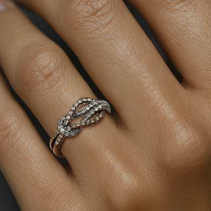 Rose & White Infinity Ring