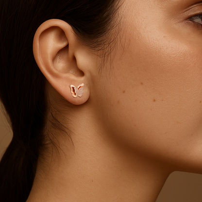 Sparkle Wing Stud Earrings