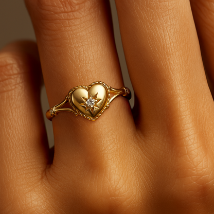 Sunburst Heart Ring