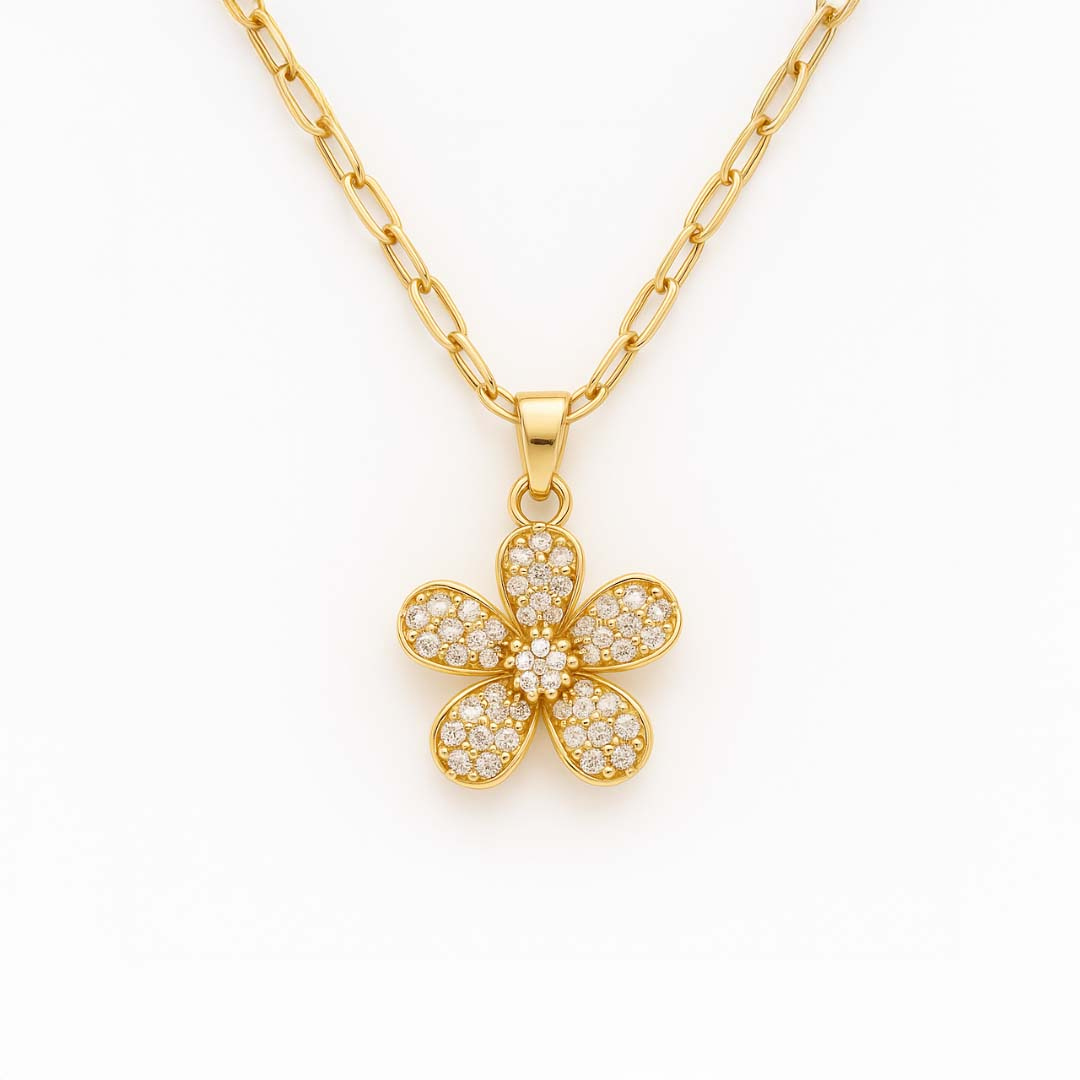 Sparkling Flower Necklace