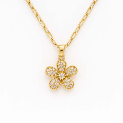Sparkling Flower Necklace