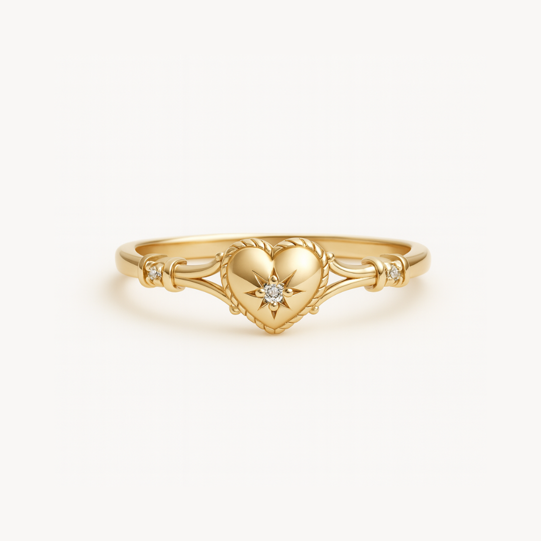 Sunburst Heart Ring