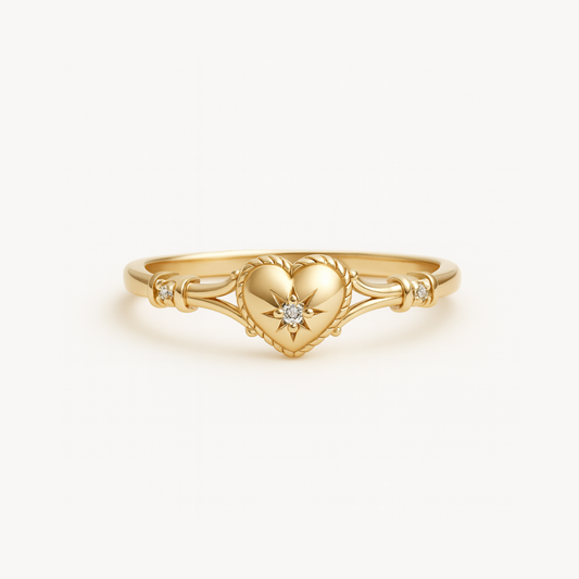 Sunburst Heart Ring