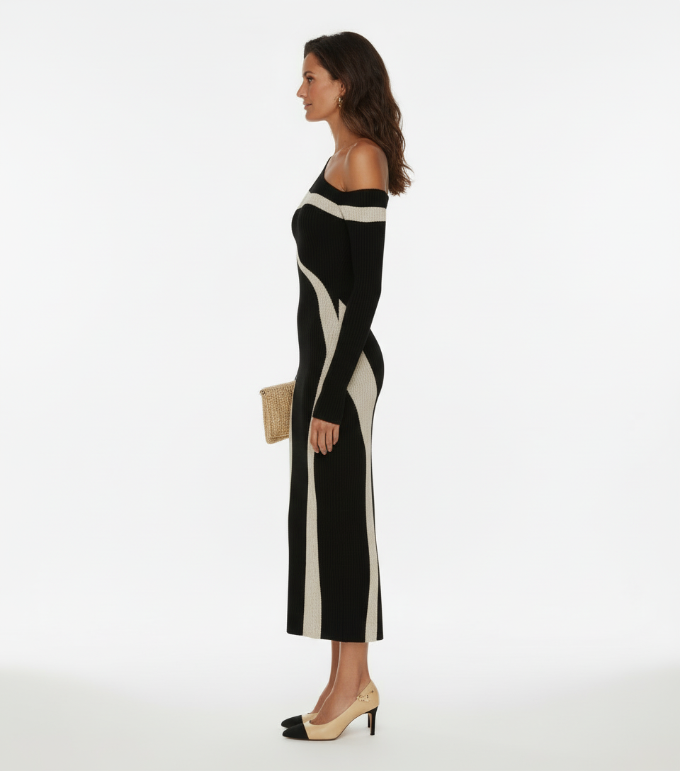 Monochrome Bodycon Dress