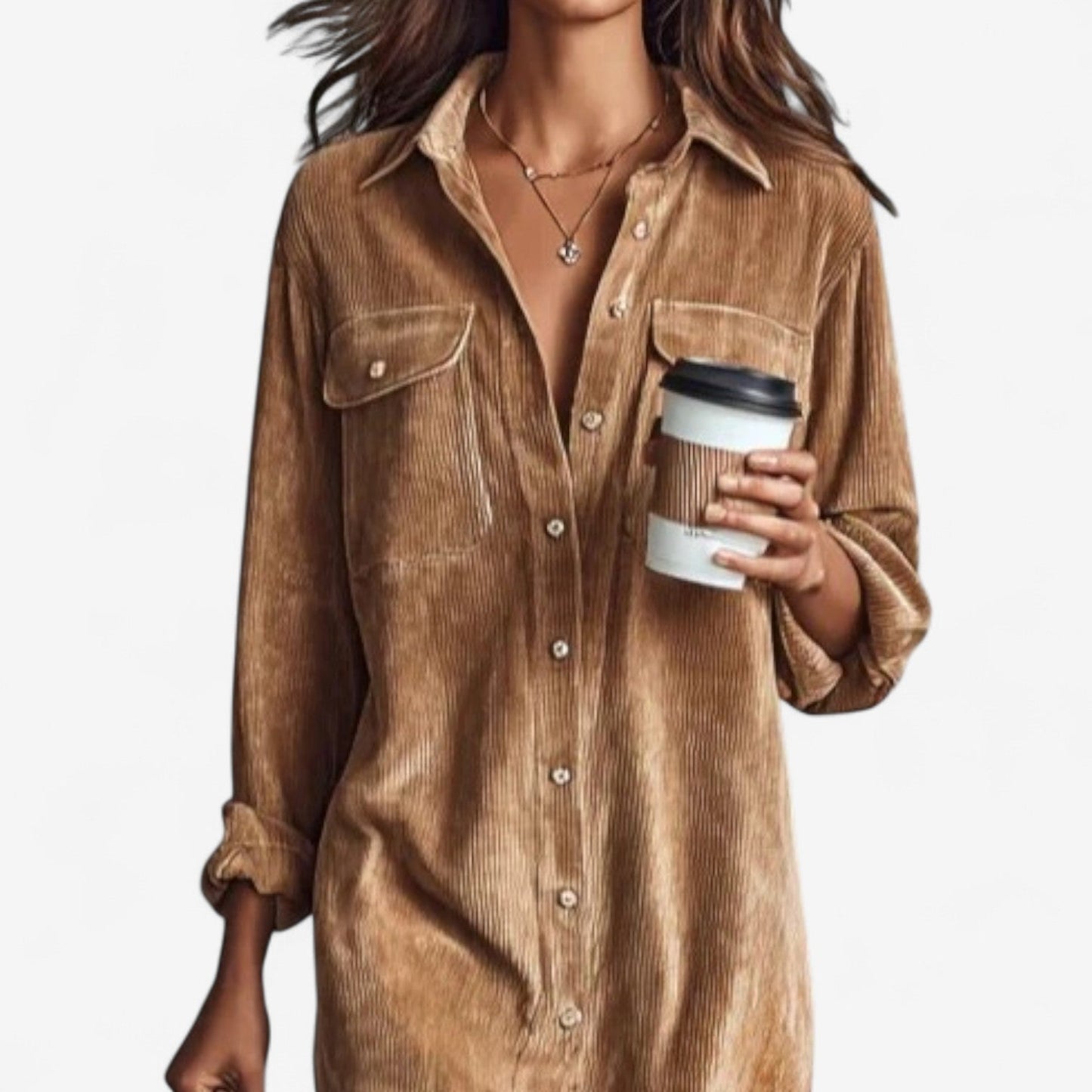 Anastacia™ Midi Ample en Velours Côtelé