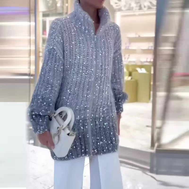 ZOÉ | Gilet zippé a paillettes