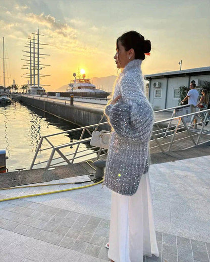 ZOÉ | Gilet zippé a paillettes