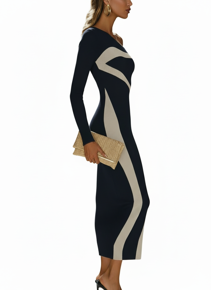 Monochrome Bodycon Dress